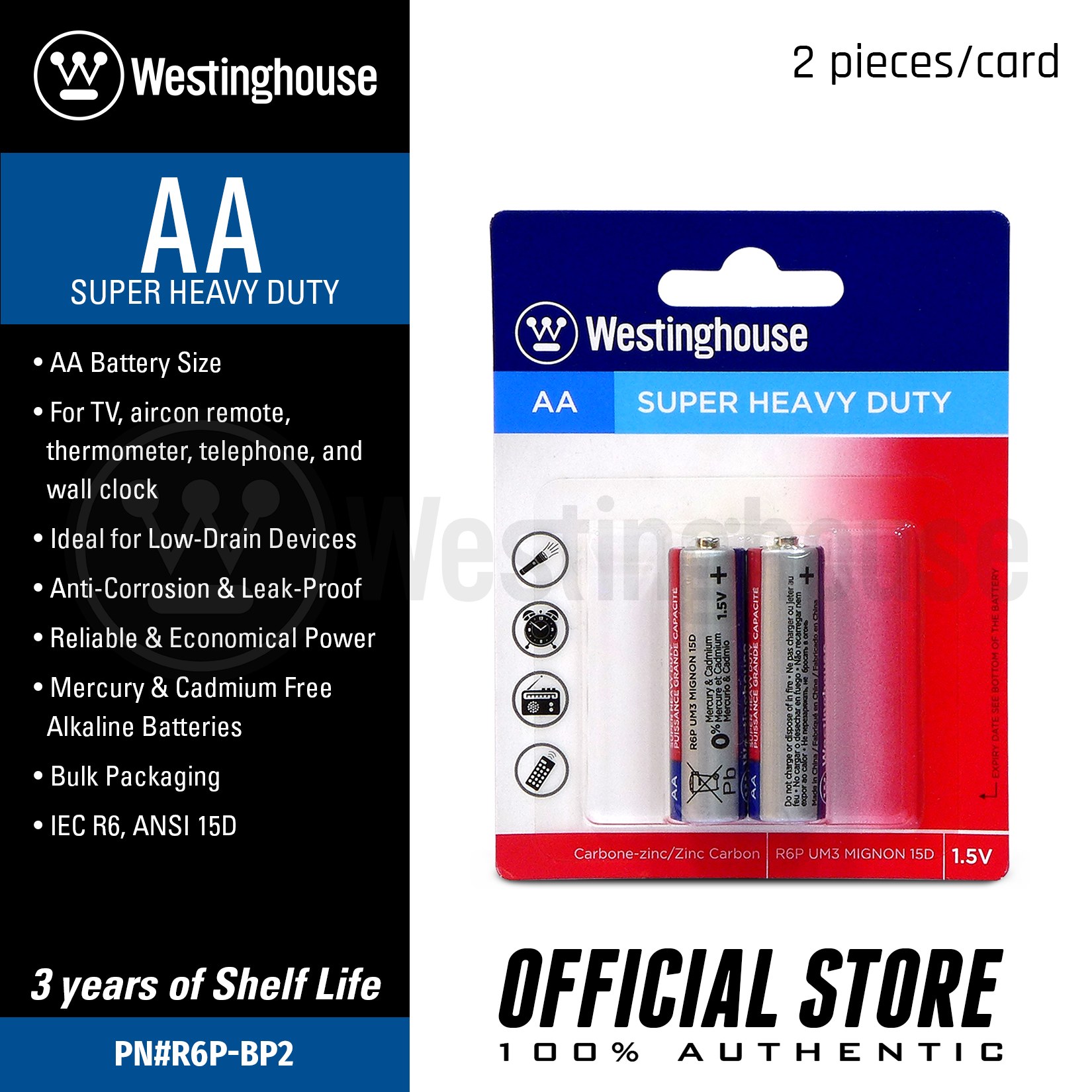 Батарейка сольова Westinghouse Super Heavy Duty AA/R6 коробка - -
