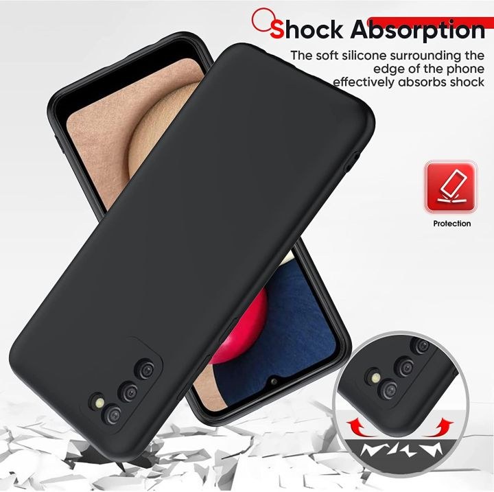 Чохол накладка Samsung A02S Black Silicone Case Full Protective - -