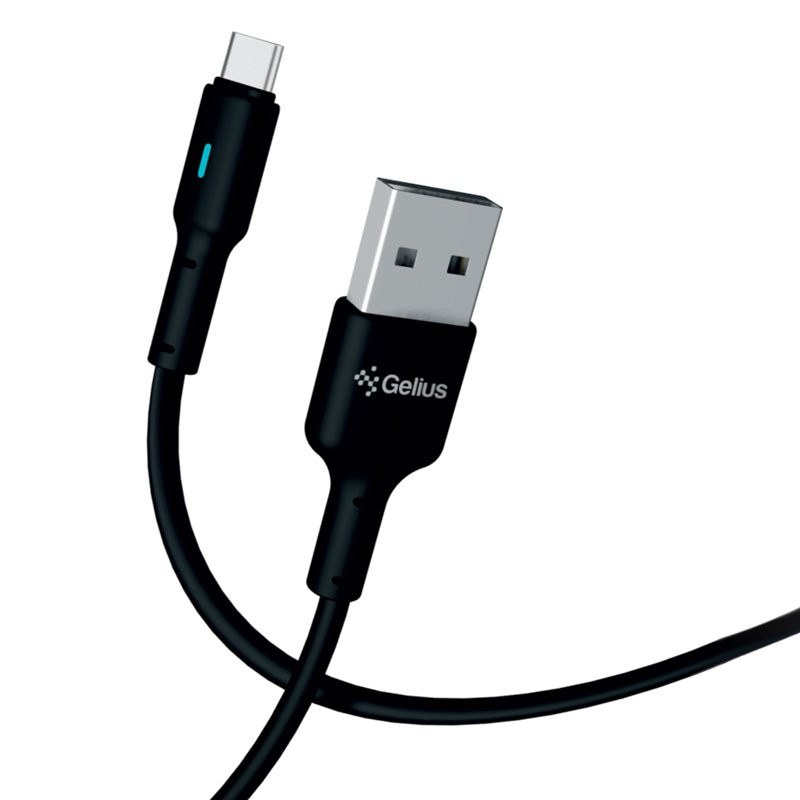 Дата кабель USB Gelius Lumin Lamp GP-UC100C USB-A to Type-C (2m) (30W) Black