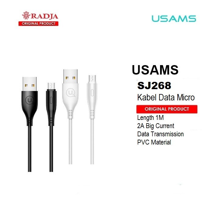 Дата кабель Usams microUSB U18 Round 2A 1.0m Black - -