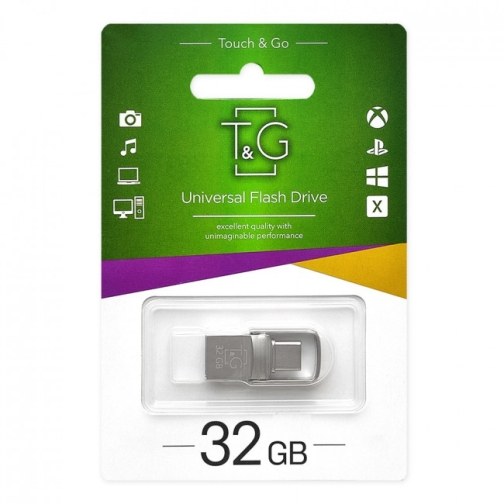 USB флеш накопичувач T&G Star 009 32Gb USB-A/Type-C Silver