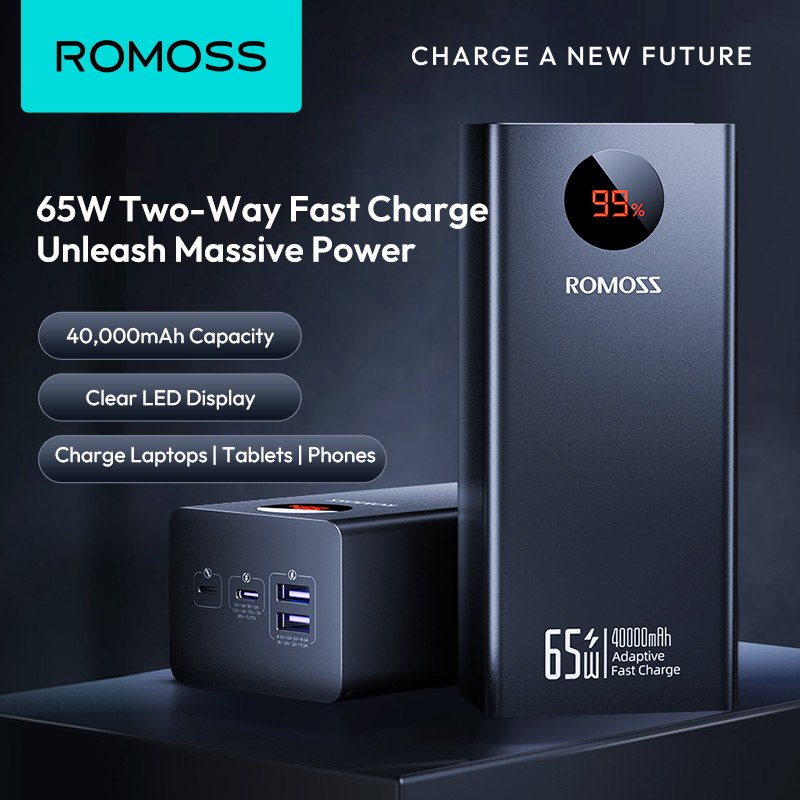 Зовнішній акумулятор Romoss 40000mAh PEA40S Pro 65W(PEA40-382-2131H) Black