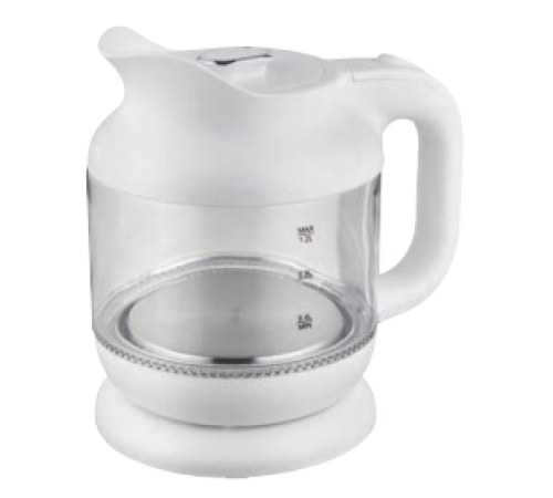 Електрочайник GRUNHELM EKG-25010W скло 1,2л, білий, 1630Вт