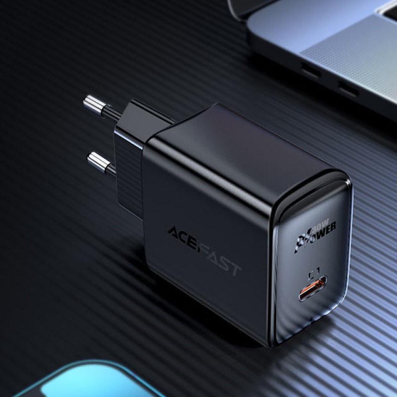 МЗП AceFast A21 GaN 30W 1USB-C Швидка зарядка Black - -