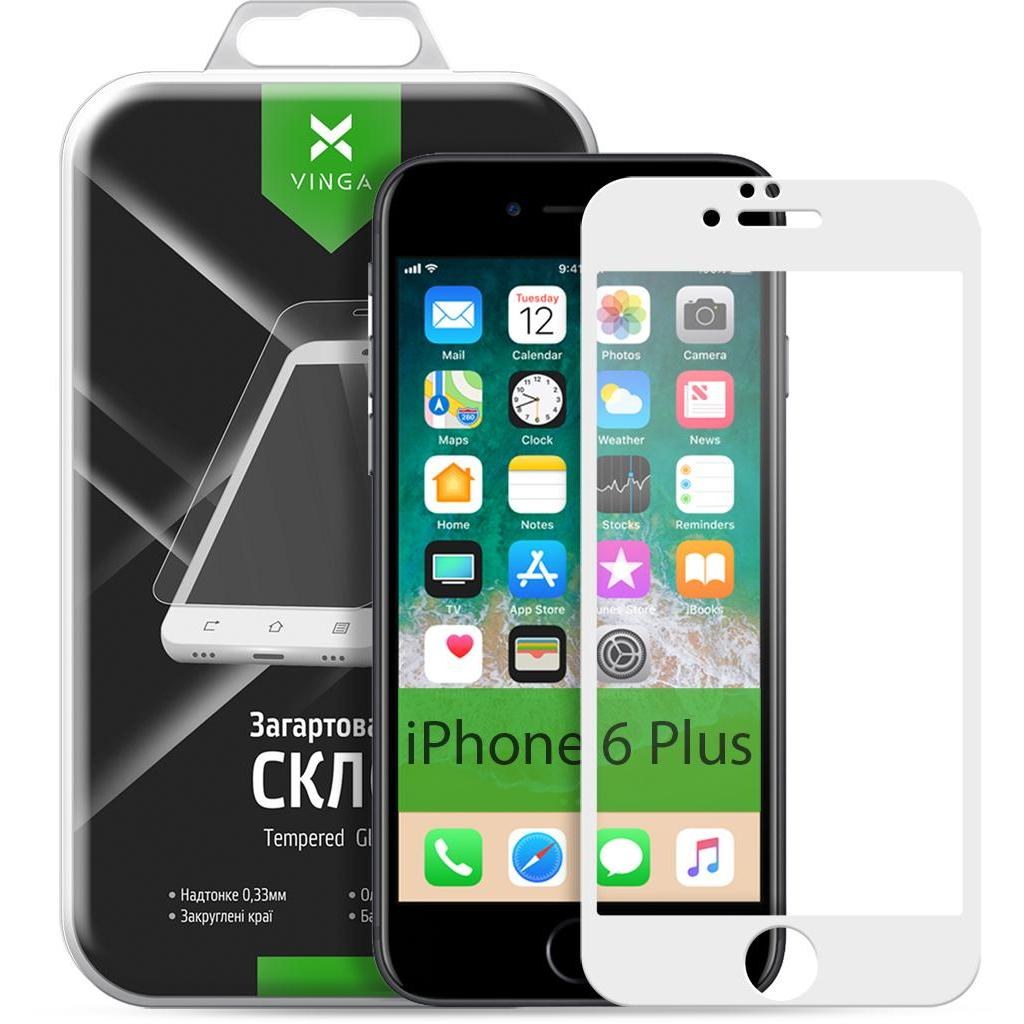Захисне скло Iphone 6 Plus white - -