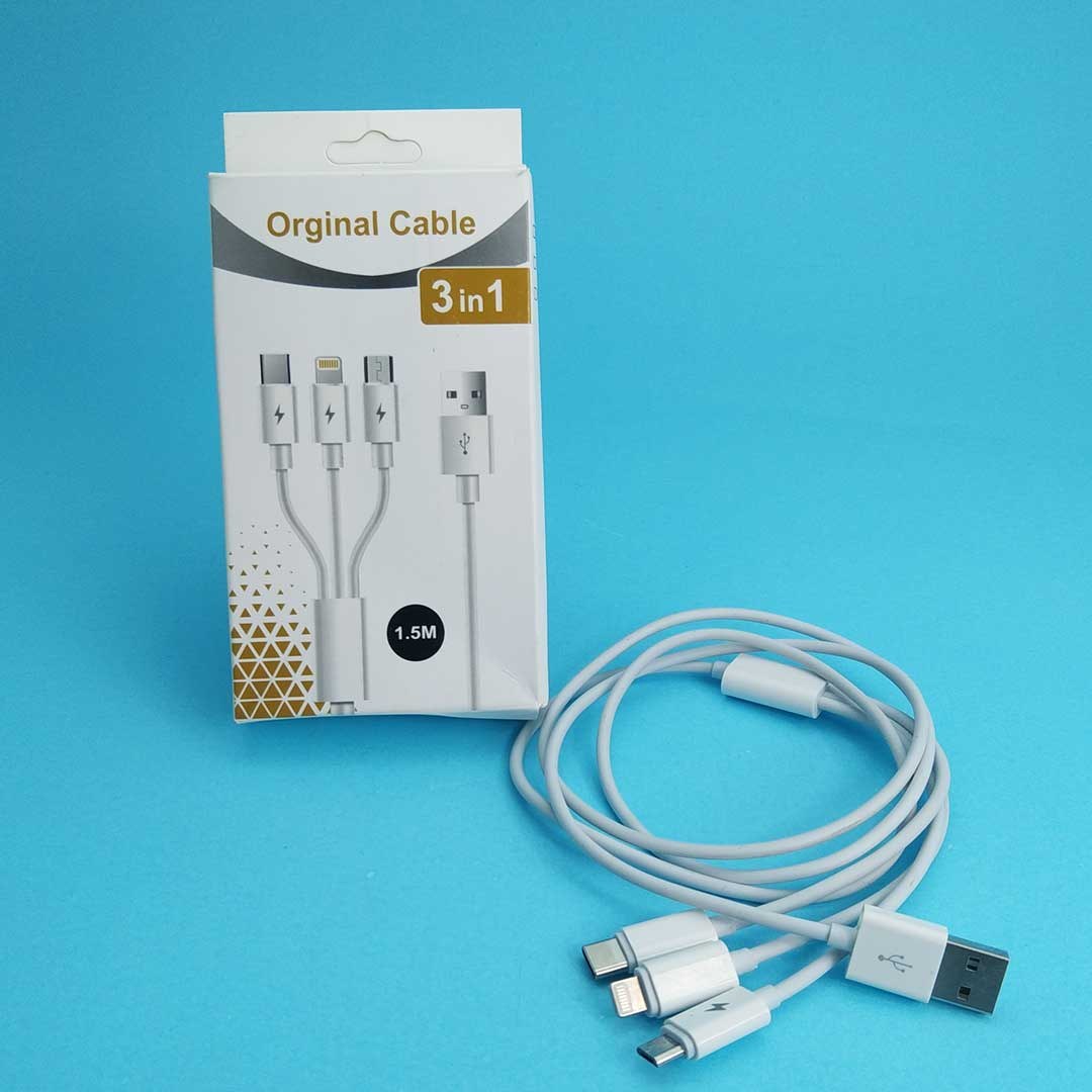 Дата кабель WUW X172 3in1 Lighning+Micro+Type-C White - -