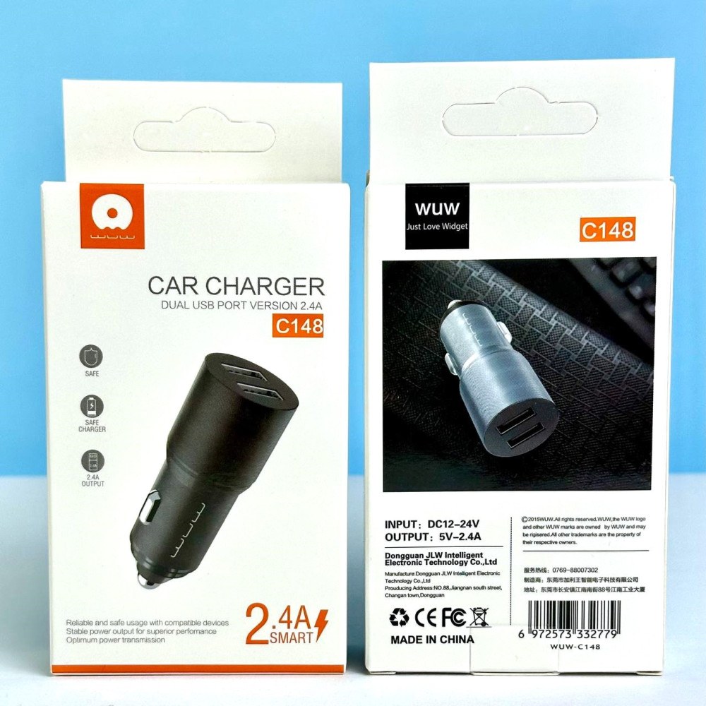 АЗП WUW C148 2USB 2.4A Black
