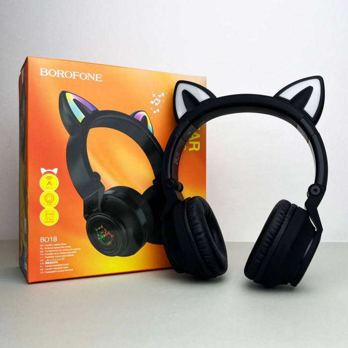 Навушники Borofone BO18 Cat ear BT (Чорний)