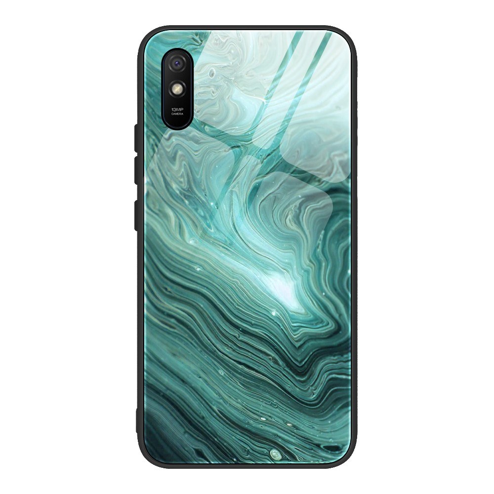 Чохол накладка Pattern and Glass Case Marble Xiaomi Redmi 9A Marble Green - -