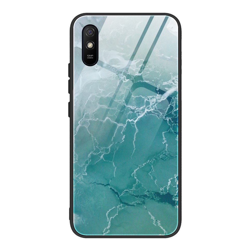 Чохол накладка Pattern and Glass Case Marble Xiaomi Redmi 9A Marble Blue - -