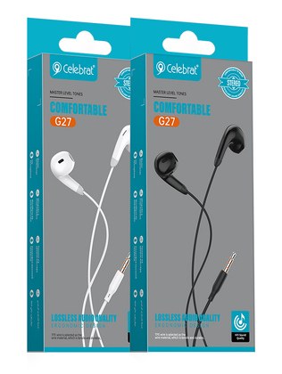 Навушники Celebrat G27 3.5mm 1.2m White