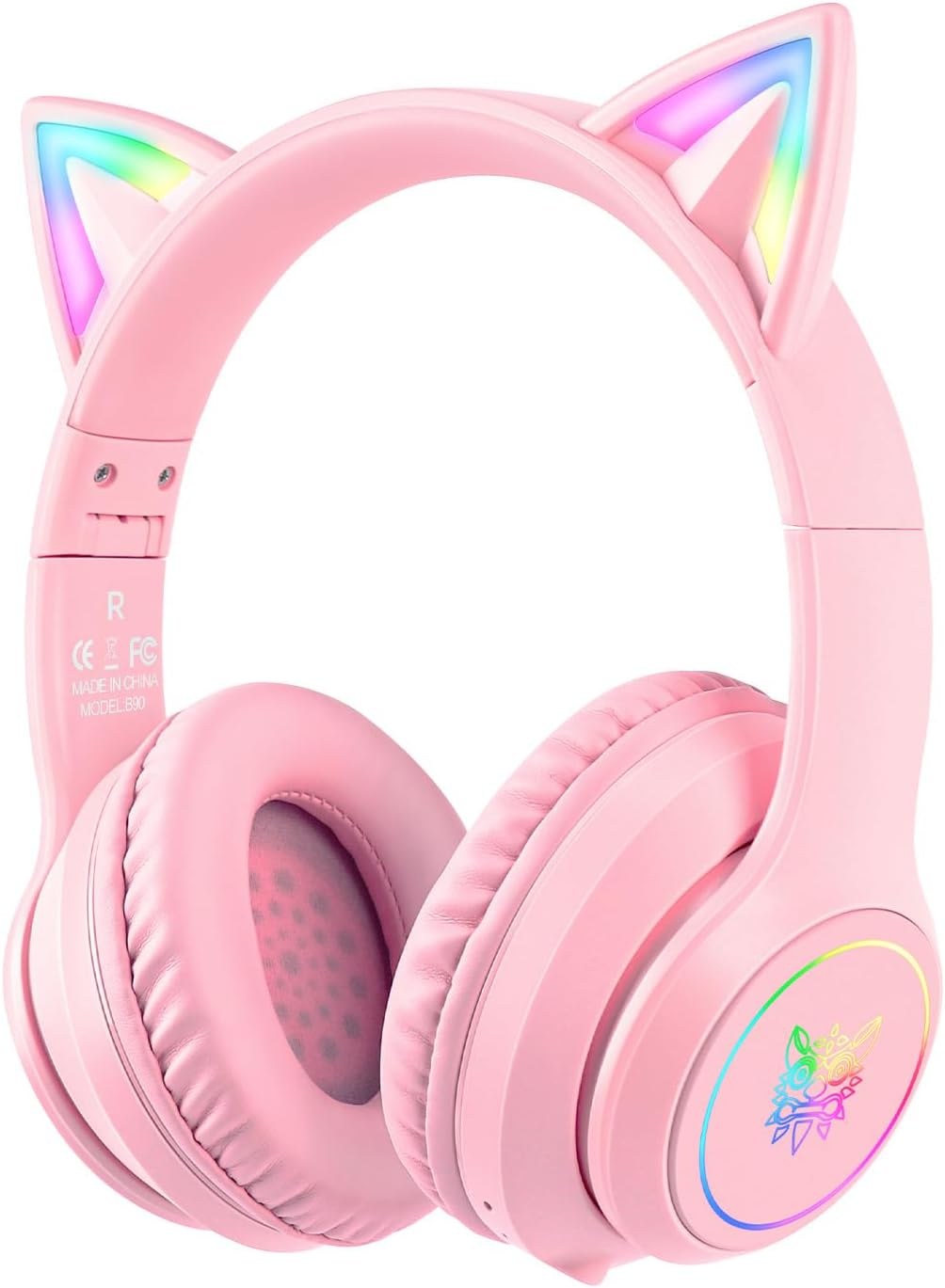 Навушники CAT EAR QC-11 Bluetooth RGB Light (Рожевий) - -