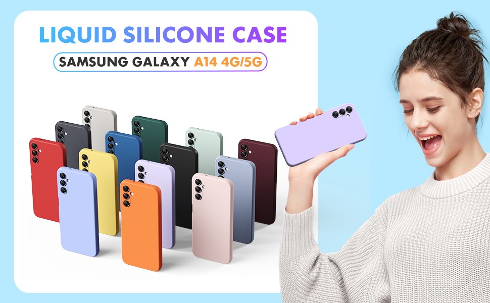 Чохол накладка Silicone Cover Full Camera Samsung Galaxy A14 4G/5G Mint - -