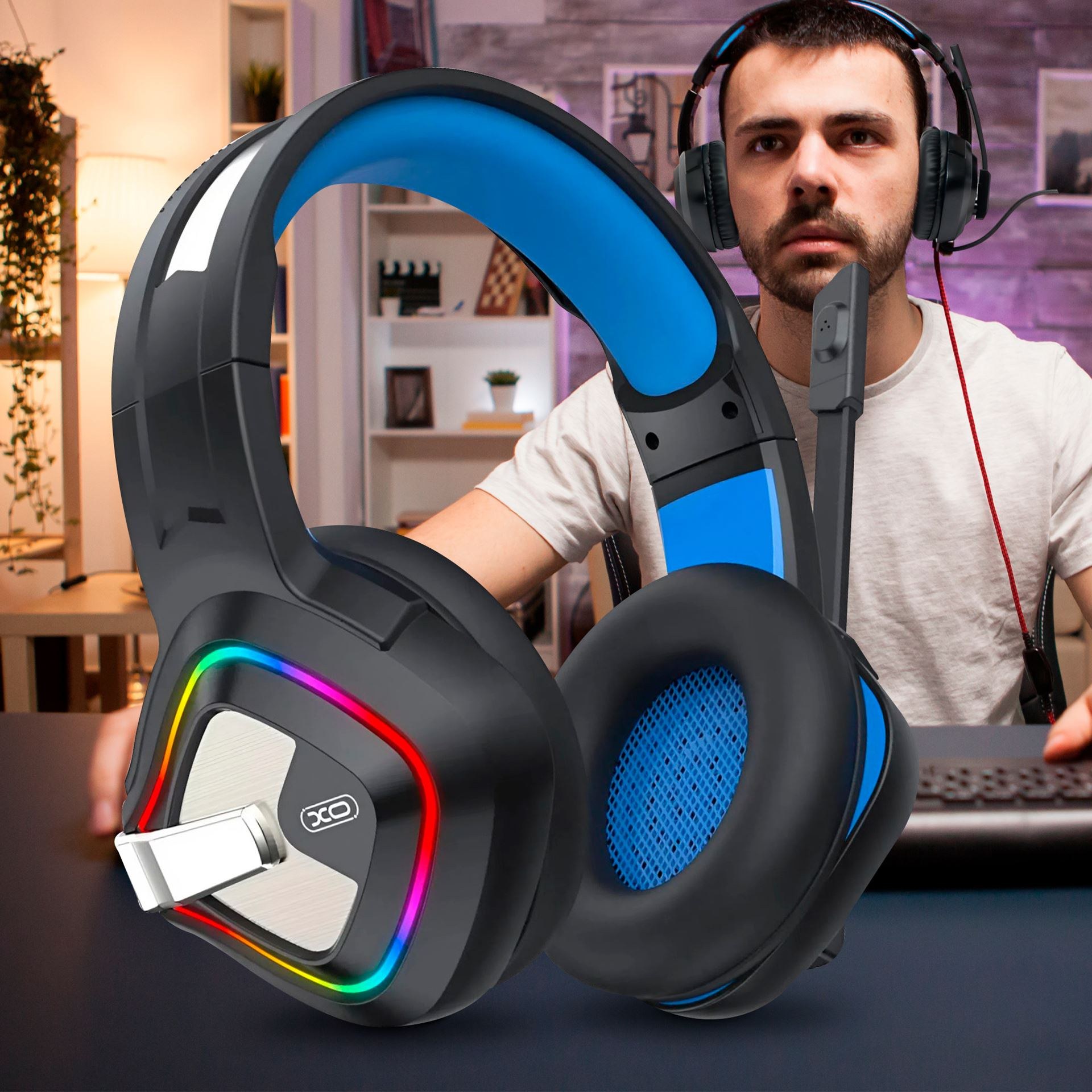 Навушники комп`ютерні дротові Jedel GH269 Gaming з мікрофоном, USB 7.1Sound (1.8m ) Black