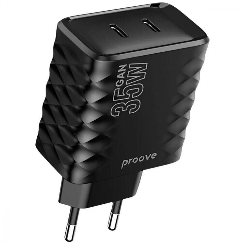 МЗП Proove Speed Surge Gan 35W (Type-C + Type-C) Black - -