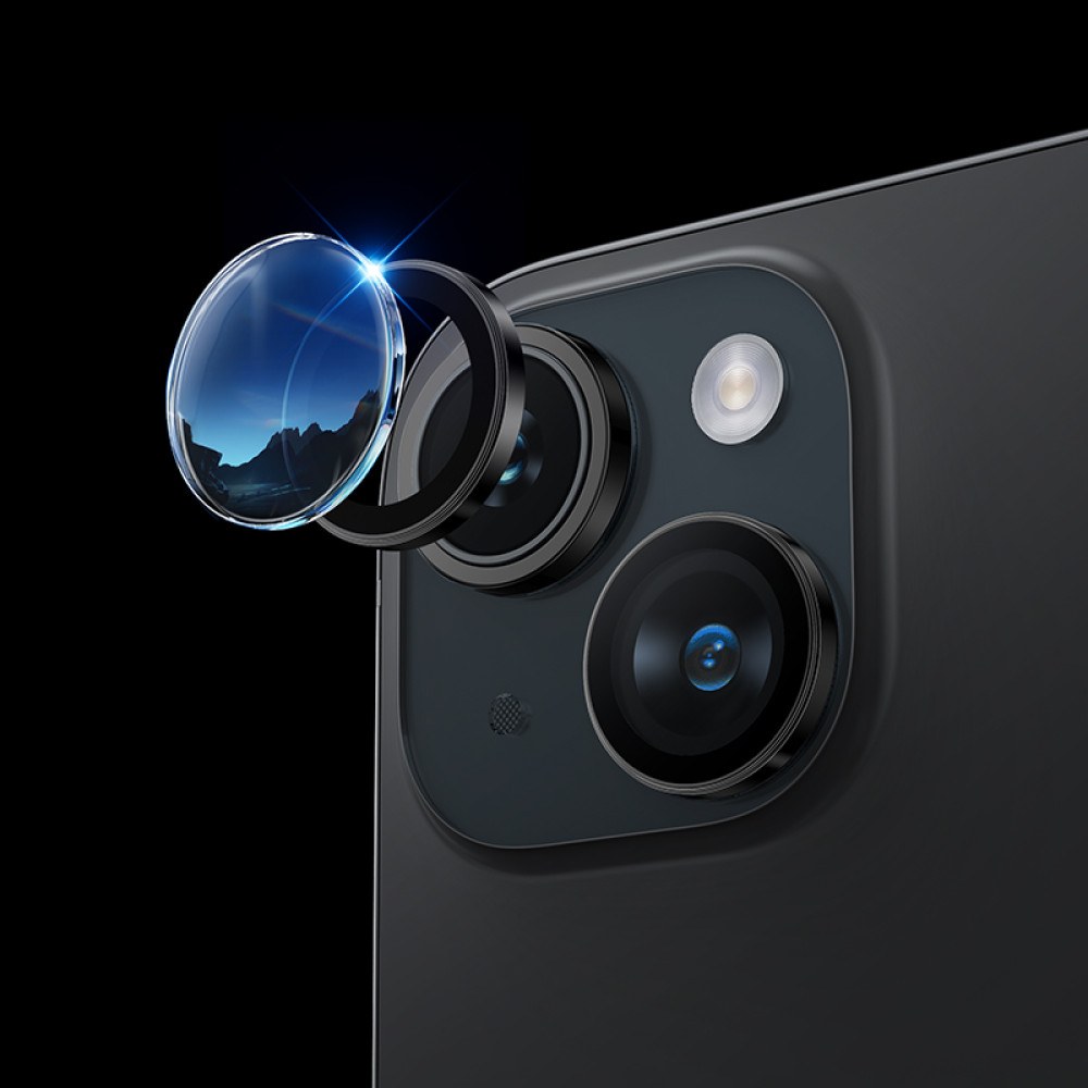 Захисне скло на камеру Hoco Crystal clear HD 3D metal frame iP17 (V14) Black