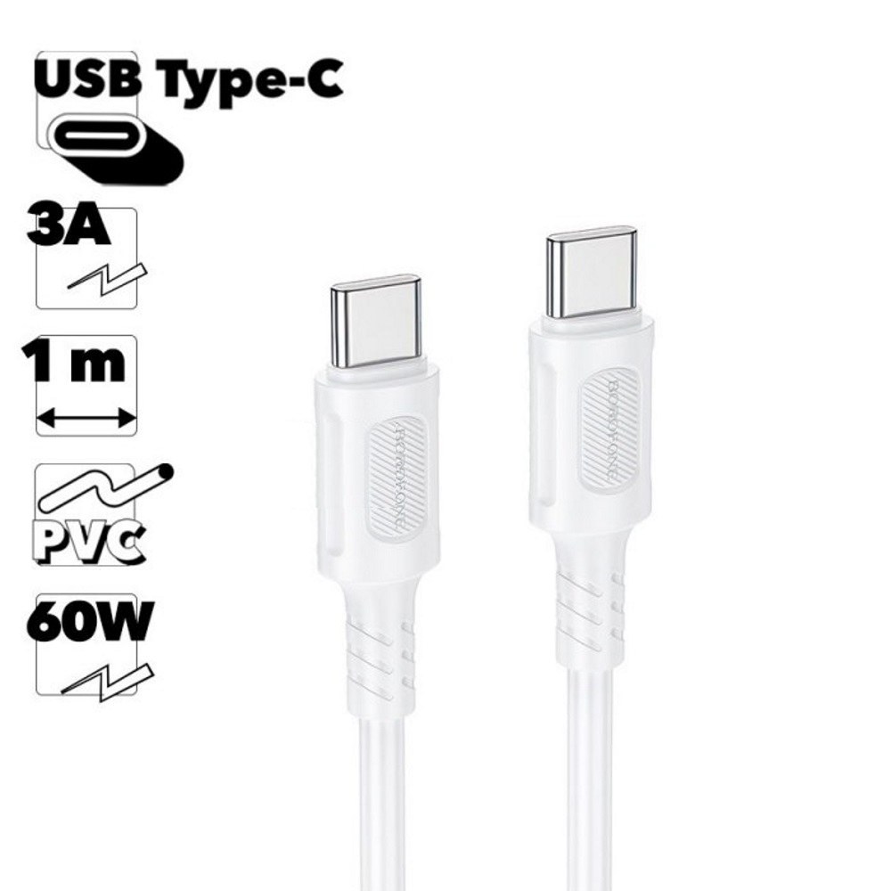 Дата КАБЕЛЬ Glasscove FLEX TYPE-C - TYPE-C 3A 1M (GF-CC13WH) White - -