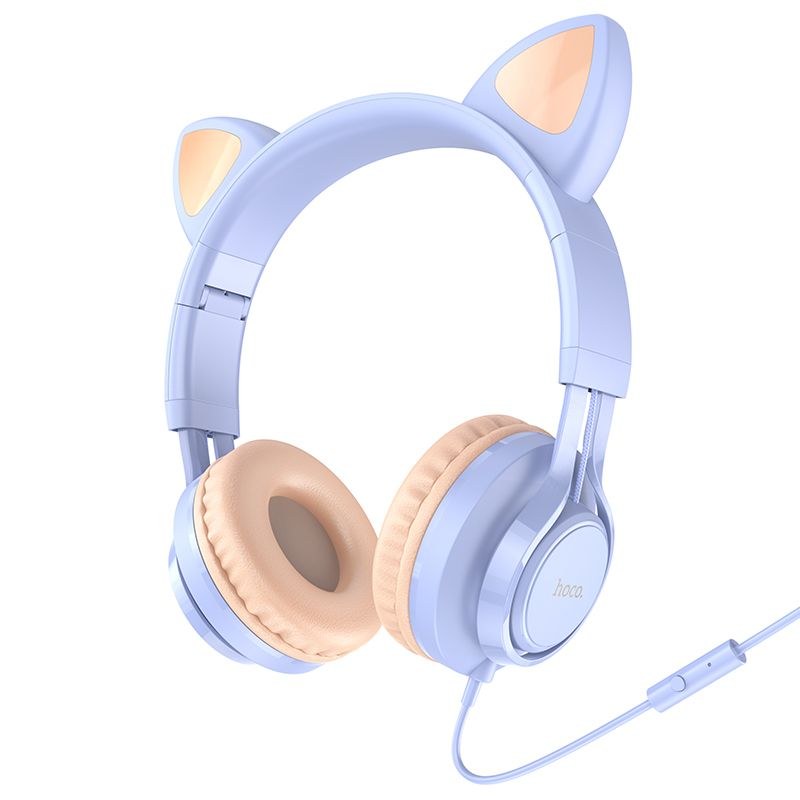 Наушники MP3 Hoco W36 Cat з мікрофоном Lilac - -
