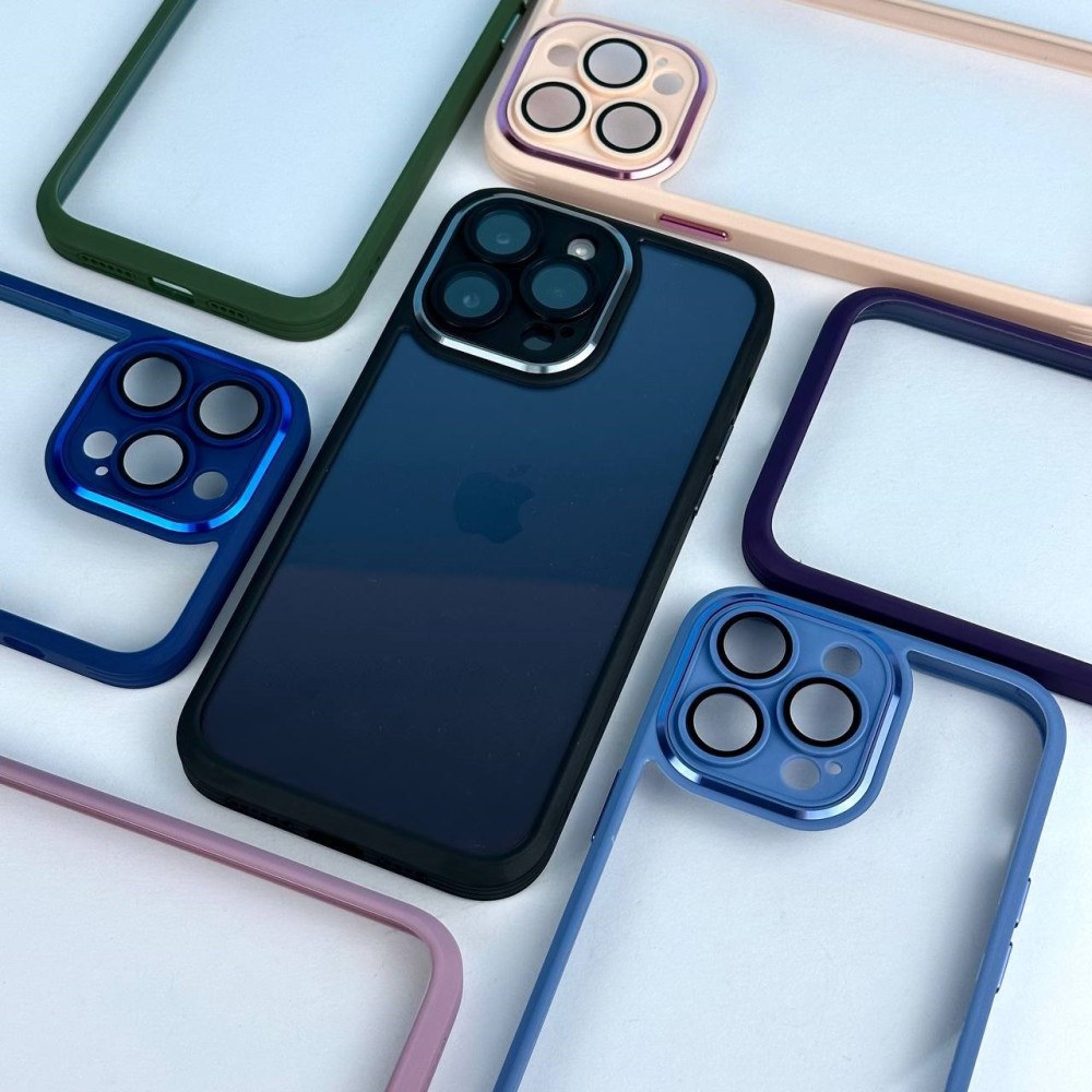 Чохол накладка Matte Colorful Metal Frame iPhone 14 Plus Night Blue - -