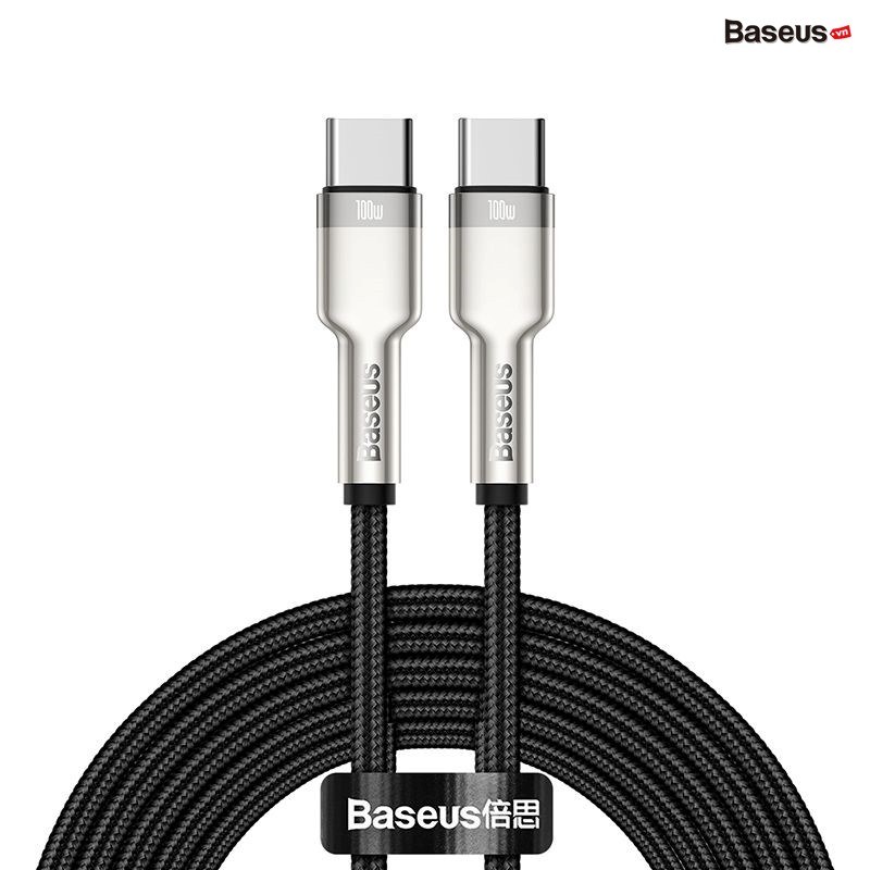 Дата кабель Baseus Cafule Series Metal Type-C to Type-C 100W (1m) (CATJK-C) Black