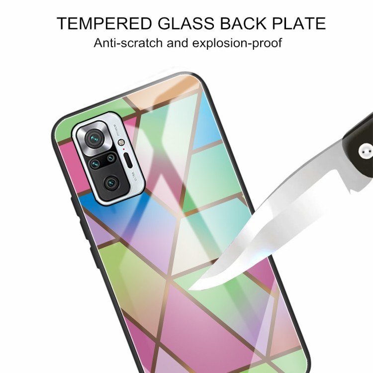 Чохол накладка Pattern and Glass Case Marble Xiaomi Redmi Note 10 Pro Abstraction Purple - -