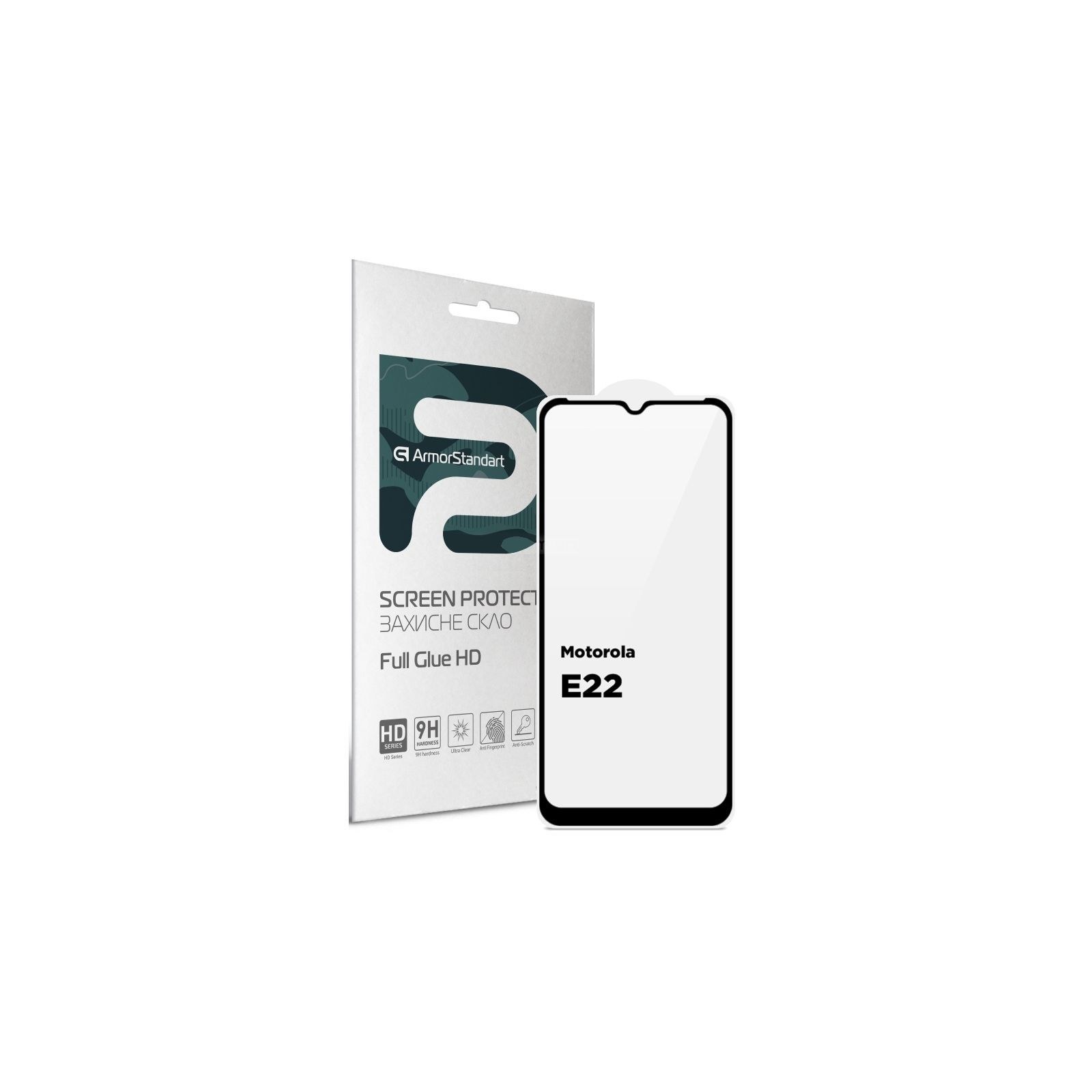 Захисне скло ArmorStandart Full Glue Motorola G22/E32/E22s Black
