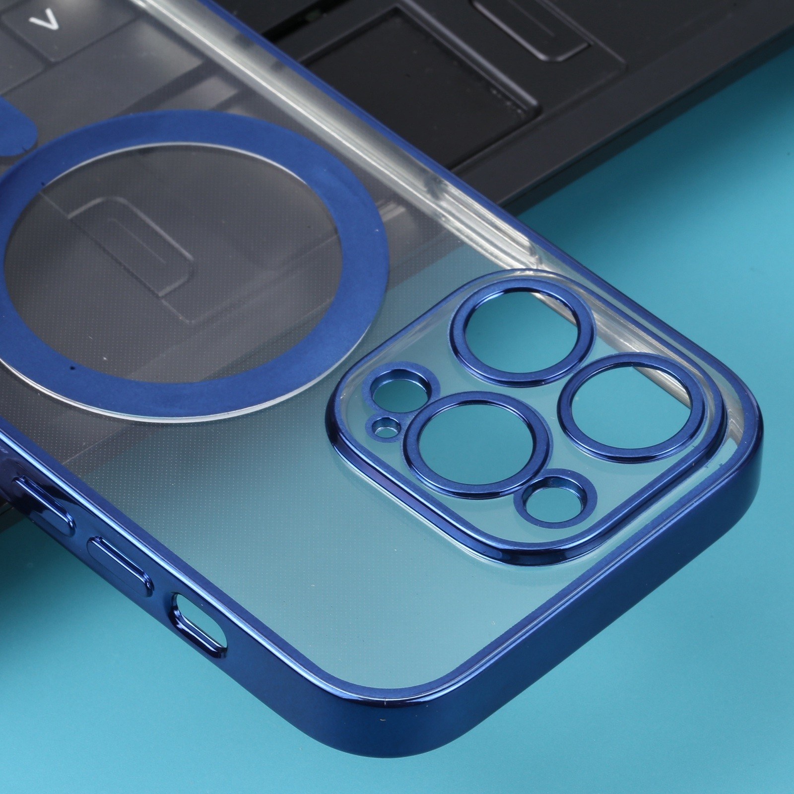Чохол накладка Monro MagSafe iPhone 13 Pro Dark Blue - -