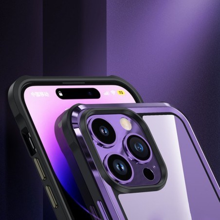 Чохол накладка Matte Colorful Metal Frame iPhone 13/ 14/ 13 Pro Purple - -