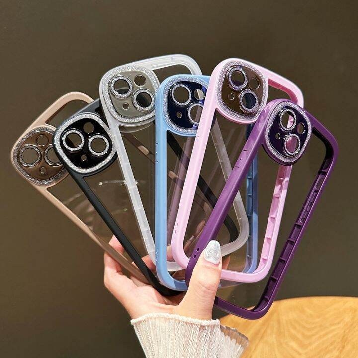 Чохол накладка Matte Colorful Metal Frame iPhone 13/ 14/ 13 Pro Lilac - -