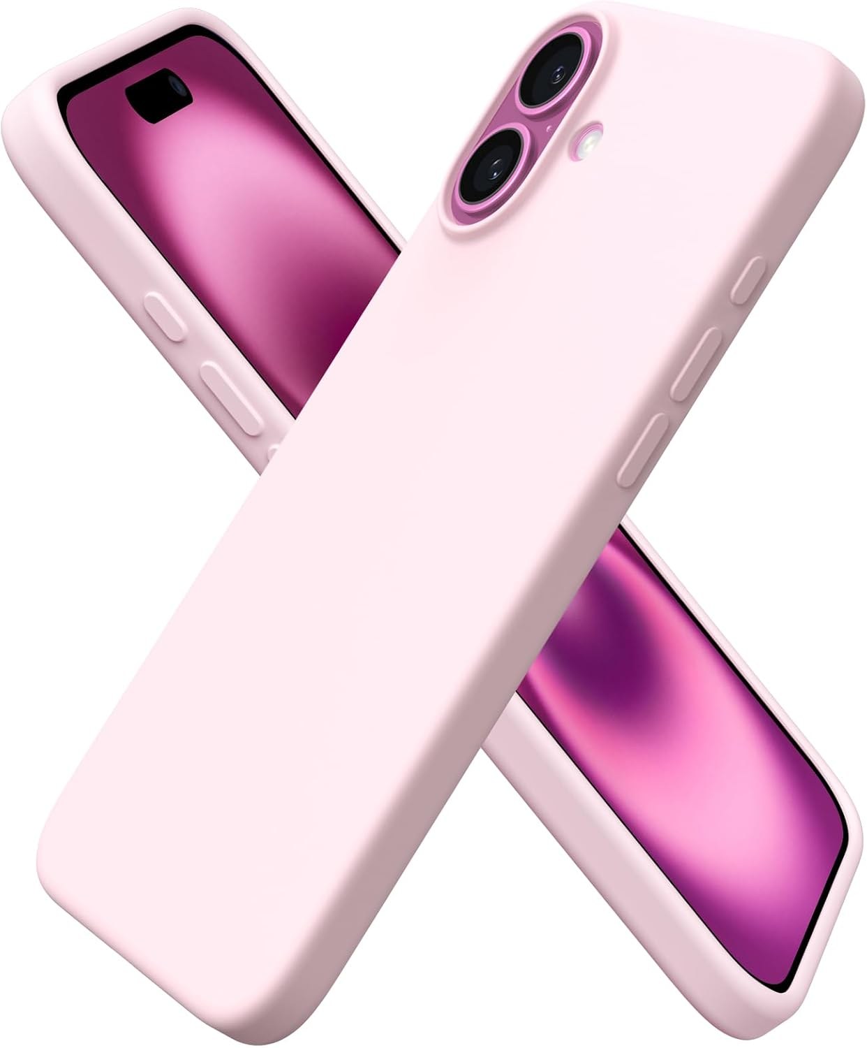 Чохол накладка Silicone Case Full Camera Protective Apple iPhone 16 (6.1`) Chalk Pink - -