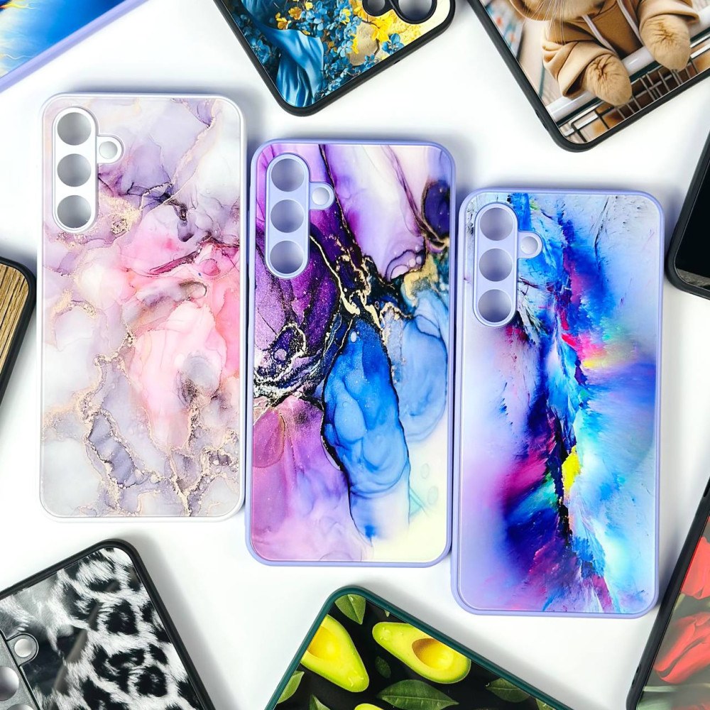 Чохол накладка Pattern and Glass Case Marble Xiaomi Redmi 9A Abstraction Lilac - -
