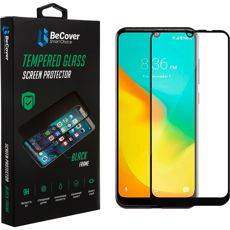 Захисне скло ZTE A51/A71 Black - -