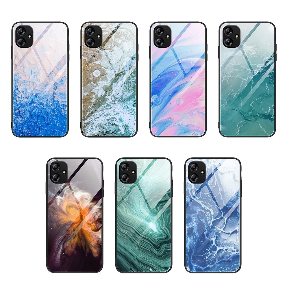 Чохол накладка Pattern and Glass Case Marble Samsung A04e Abstraction Purple - -