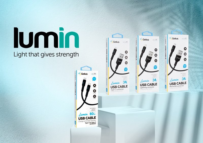 Дата кабель USB Gelius Lumin Lamp GP-UC100C USB-A to Type-C (1m) (18W) Black