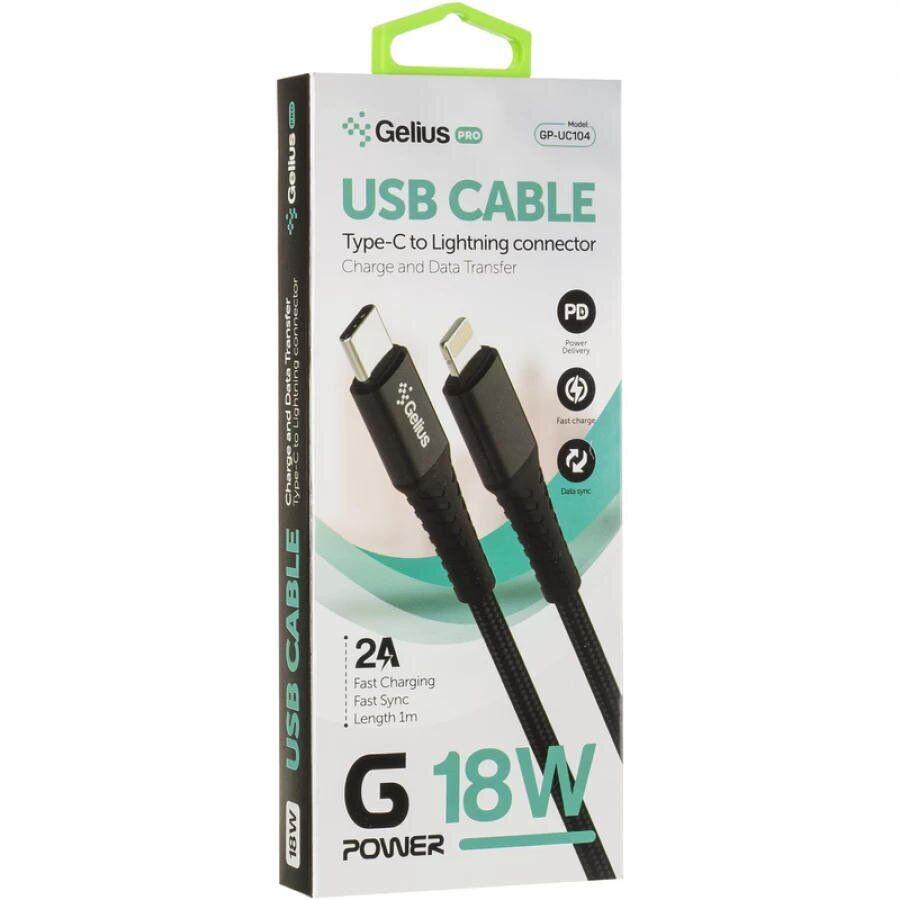 Дата кабель USB Gelius G-Power GP-UC104 PD Type-C/Lightning (1м) (18W) Black - -