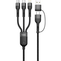 Дата кабель USB Gelius Unimog 2 GP-UC106 4in1 USB-A/Type to Type-C/Lightning (1м) (18W) Black - -