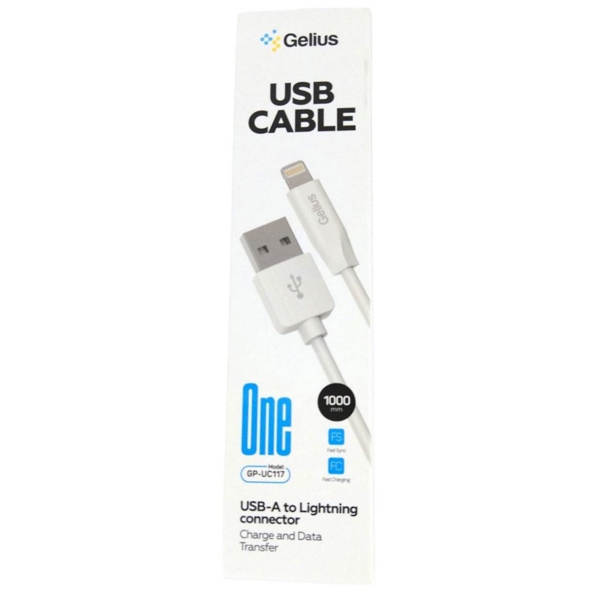 Дата кабель USB Gelius One GP-UC117 USB-A to Lightning (1m) (12W) White