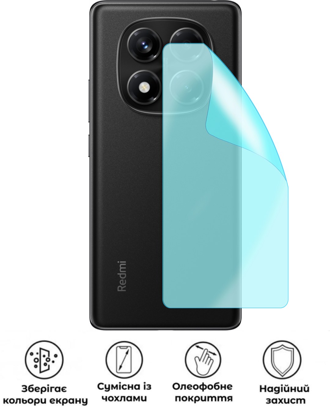Захисна гідрогелева плівка SKLO Xiaomi Redmi Note 14 Pro 4G Прозорий - -