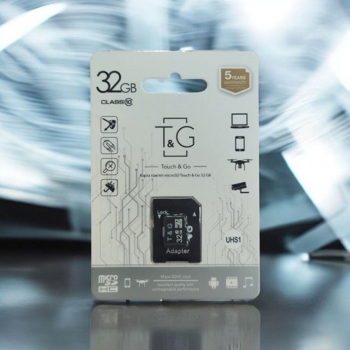 Карта пам`яті microSDHC 32Gb T&G (UHS-1)(Class 10) + адаптер SD