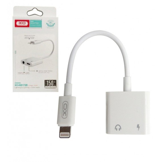 Адаптер Lightning to 3.5mm/toLightning XO-NB172B White - -