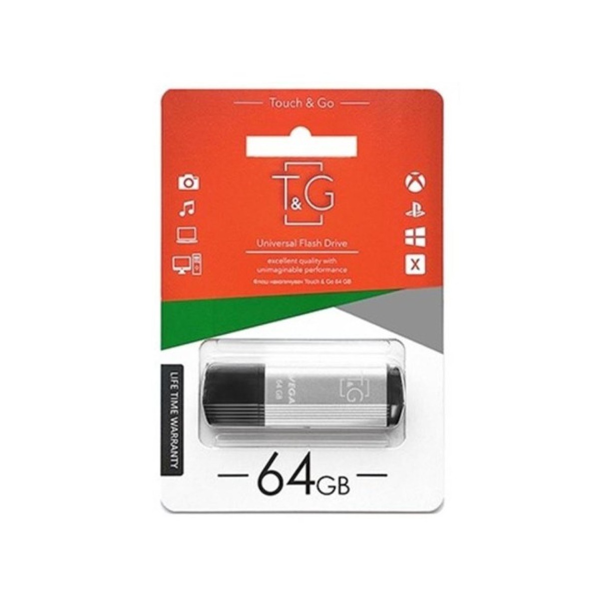 USB флеш накопичувач T&G Vega 121 64Gb Silver