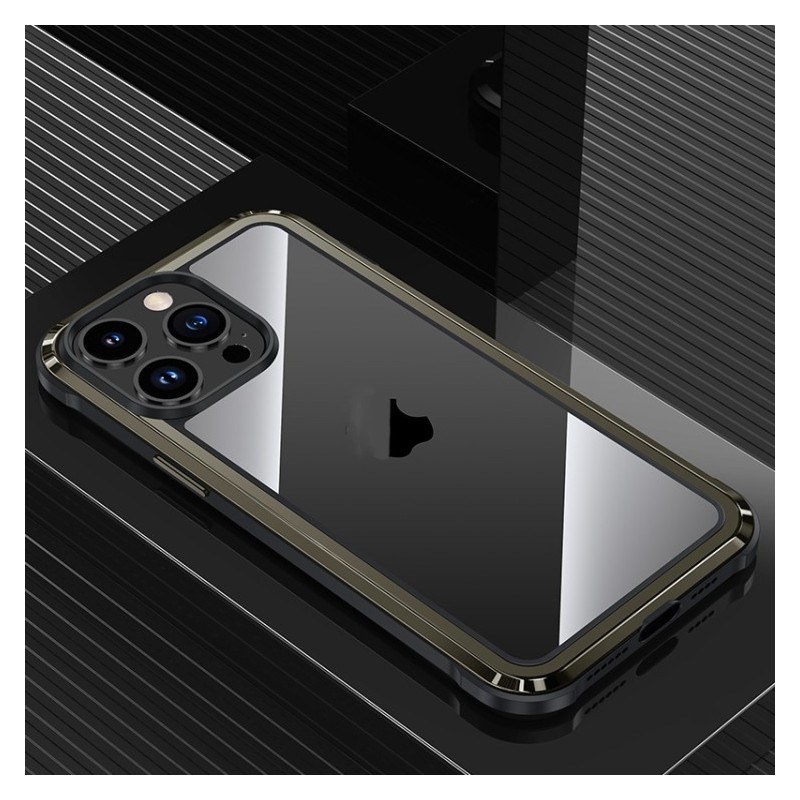 Чохол накладка Matte Colorful Metal Frame iPhone 14 Plus Black - -