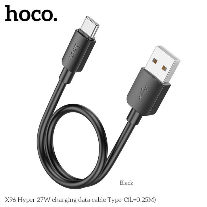 Дата кабель HOCO X96 Hyper 27W charging data cable Type-C(L=0.25M) Black - -