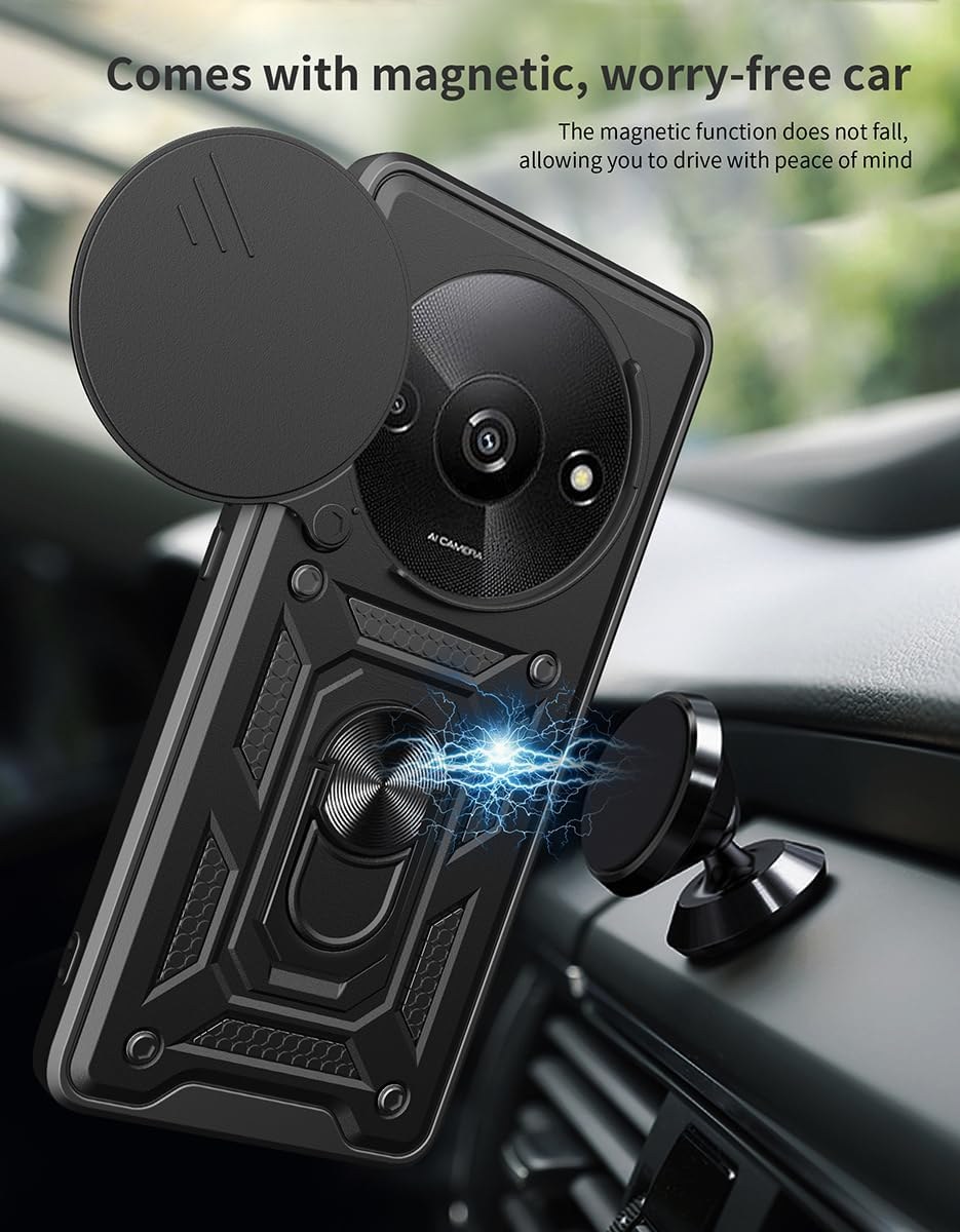 Чохол накладка Armored Ring Magnetic Separate Camera Xiaomi Redmi A3 Black - -