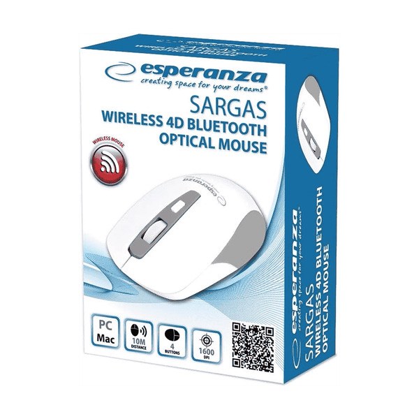 Миша Esperanza Wireless 4D Optical Mouse 2.4GHz White - -