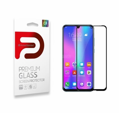 Захисне скло Honor 10 black - -
