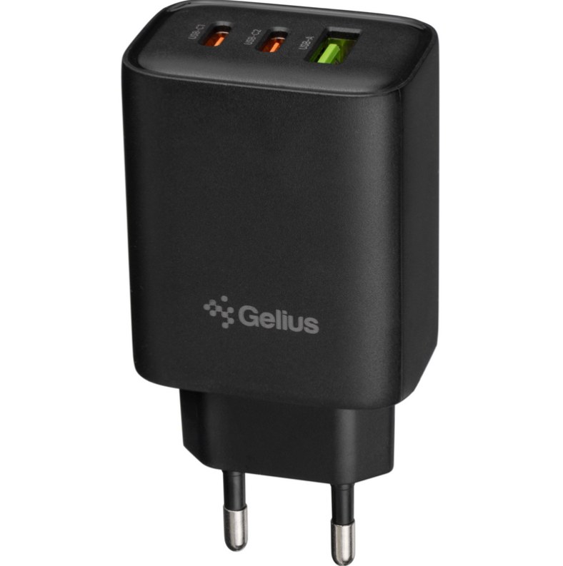 Мережевий зарядний пристрій Gelius Power Pulse GP-HC057 65W USB+2Type-C (QC/PD/PPS) Black