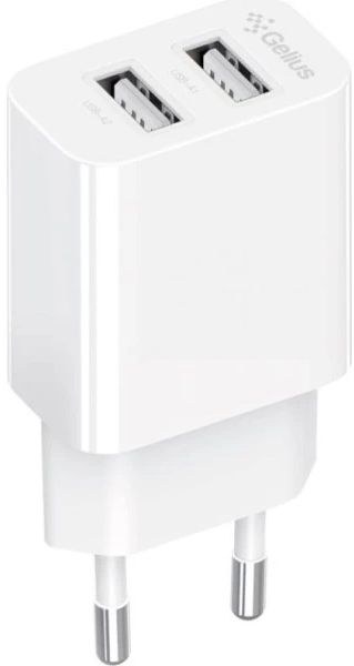 Мережевий зарядний пристрій Gelius Simple GP-HC059 (2 USB/2.4A) White