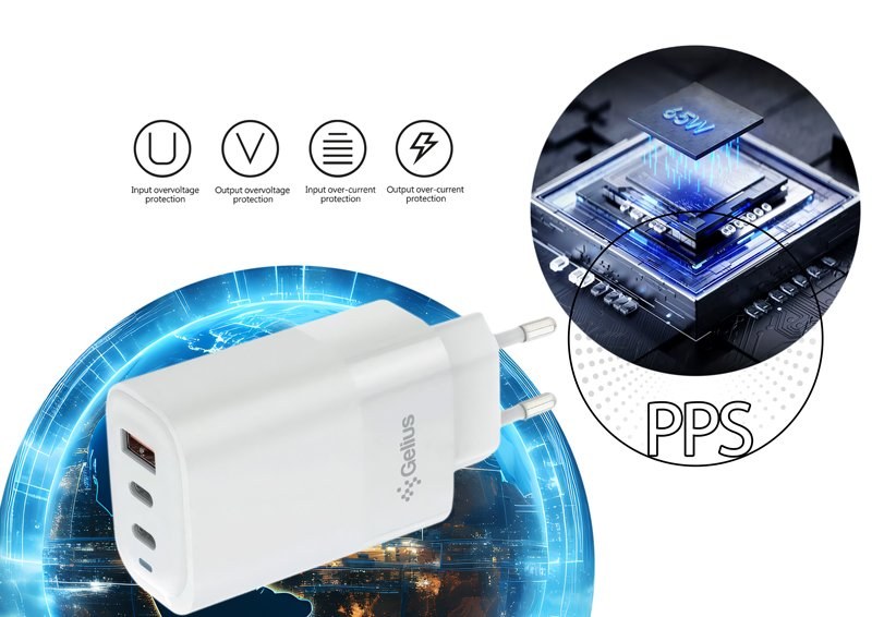 Мережевий зарядний пристрій Gelius Dos GP-HC062 40W 2Type-C White