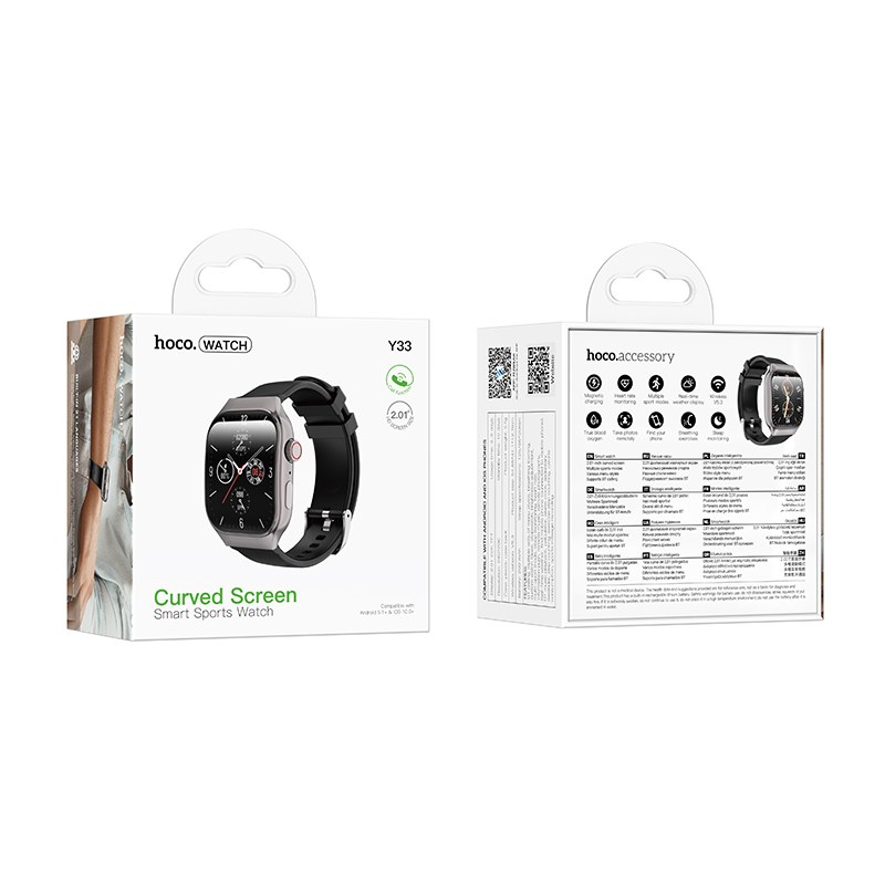 Смарт-годинник Hoco Y33 Sports (call version) Black
